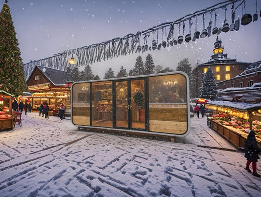 Crafting Cozy Christmas Cheer: A Snap Habitat Prefab House Pops Up at a German Christmas Market
